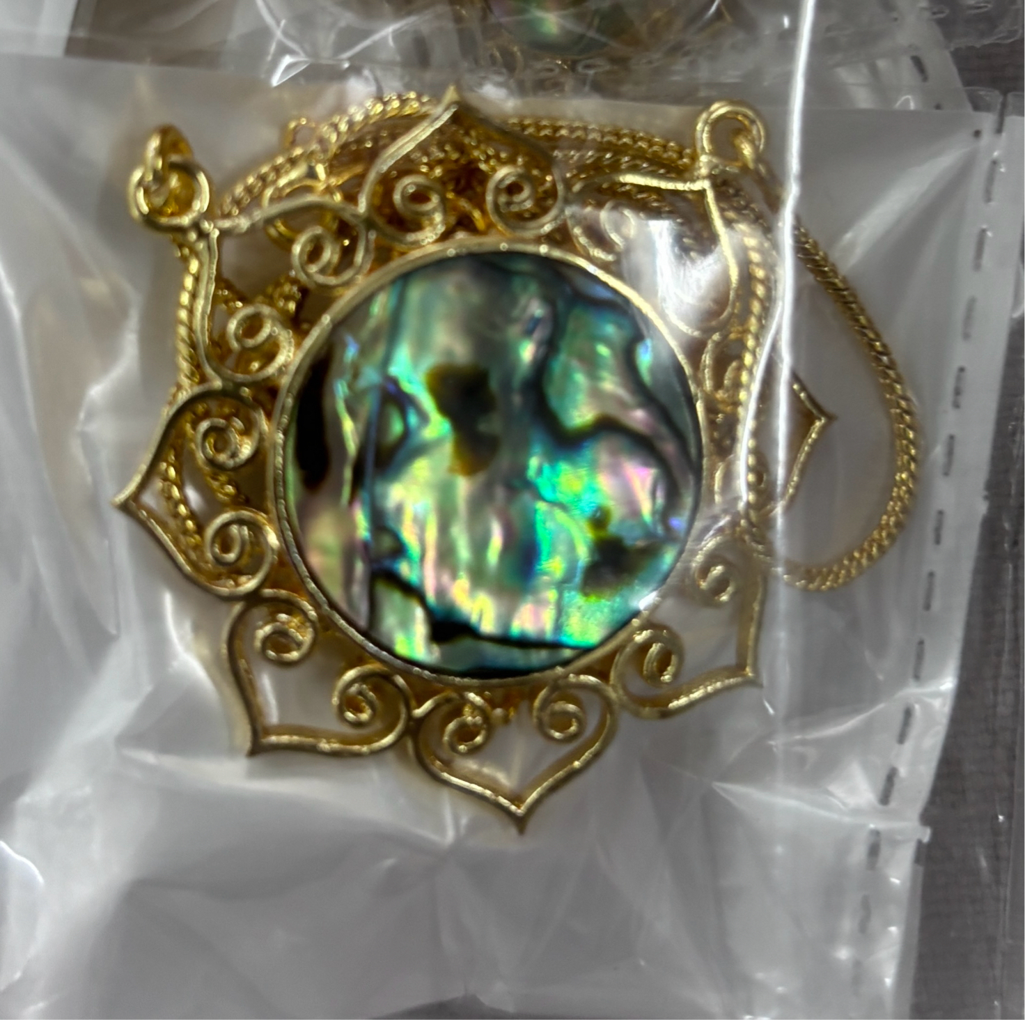 Ablone Casting Pendant Set WIth Studs