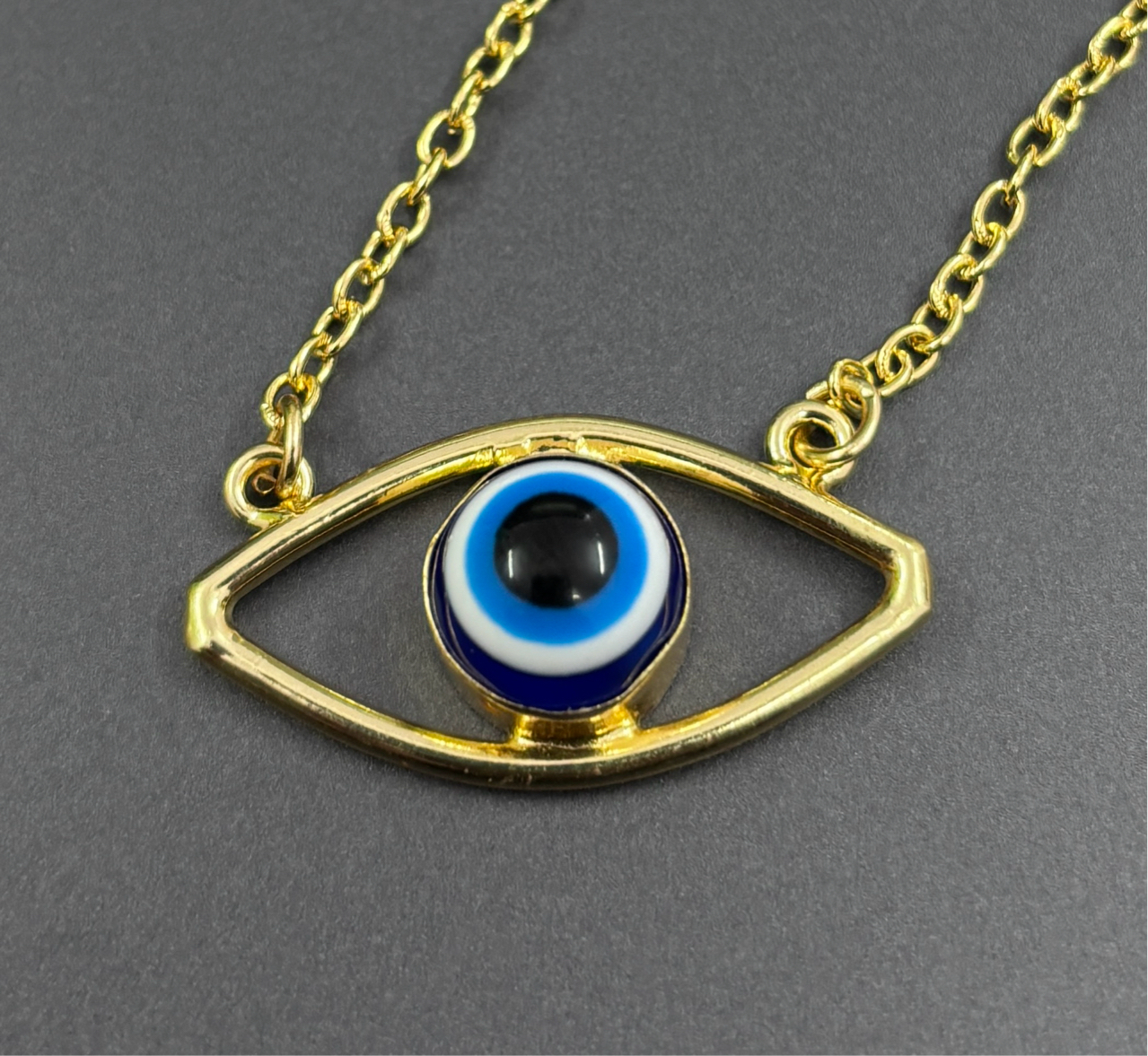 Cab Stone Evil Eye Pendant