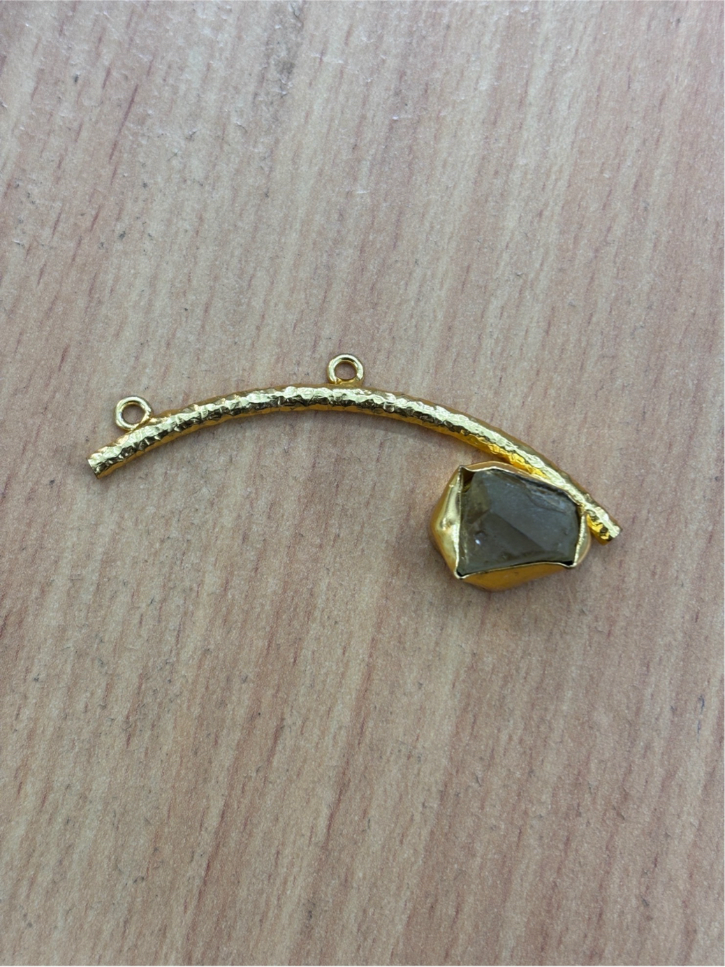 Real Rough Hammerred Moon Stick Pendant