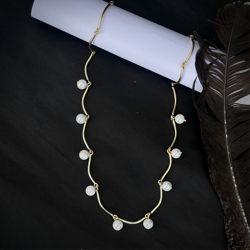 9 S Pearl Stick Chain Necklace
